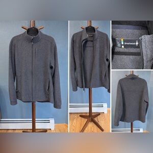 Smartwool Men’s Large Merino Wool Full Zip Jacket Gray